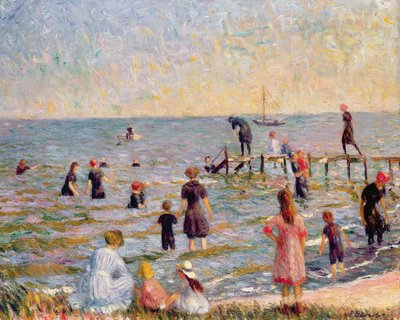 Baden in Bellport, Long Island, 1912 von William James Glackens